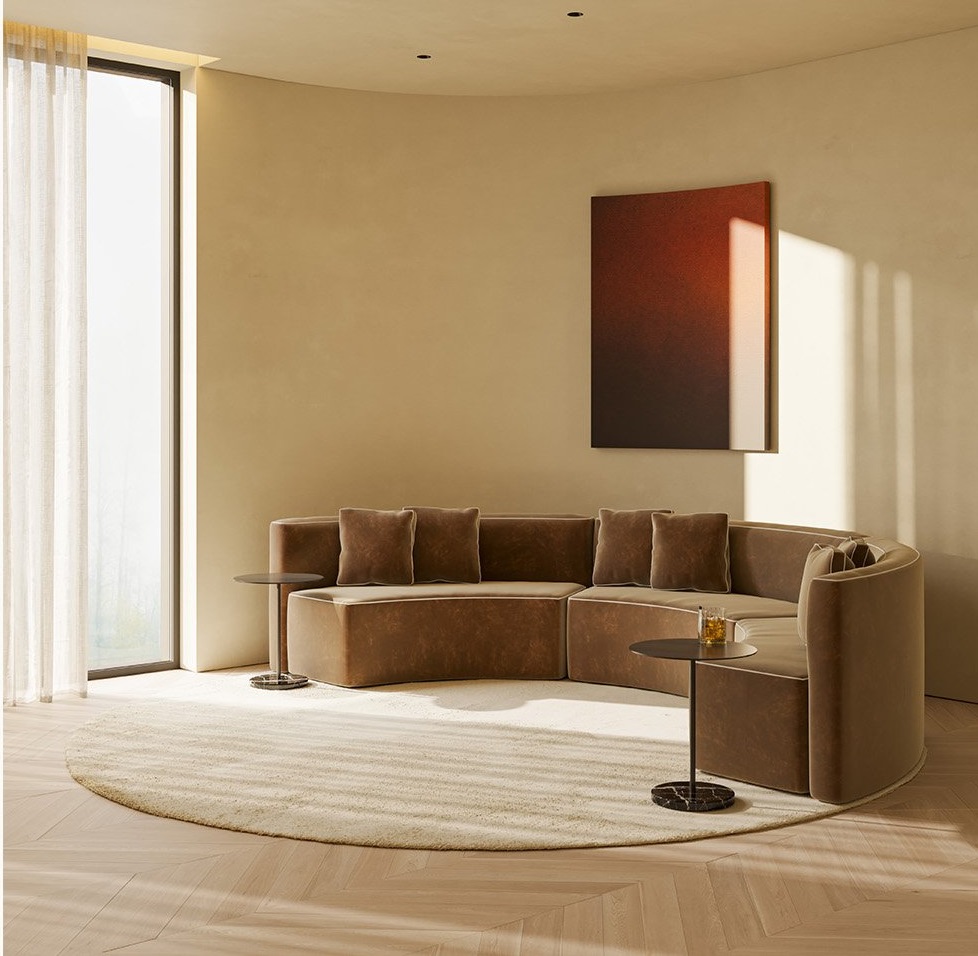 Punt Mobles Corte Bench Curved Sofa 60o Concave Module