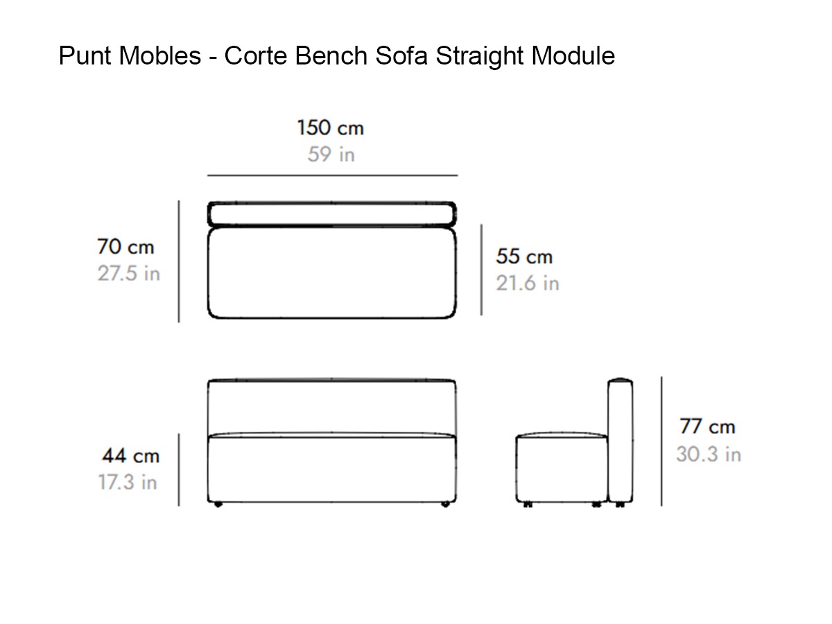 Punt Mobles Corte Bench Sofa Straight Module