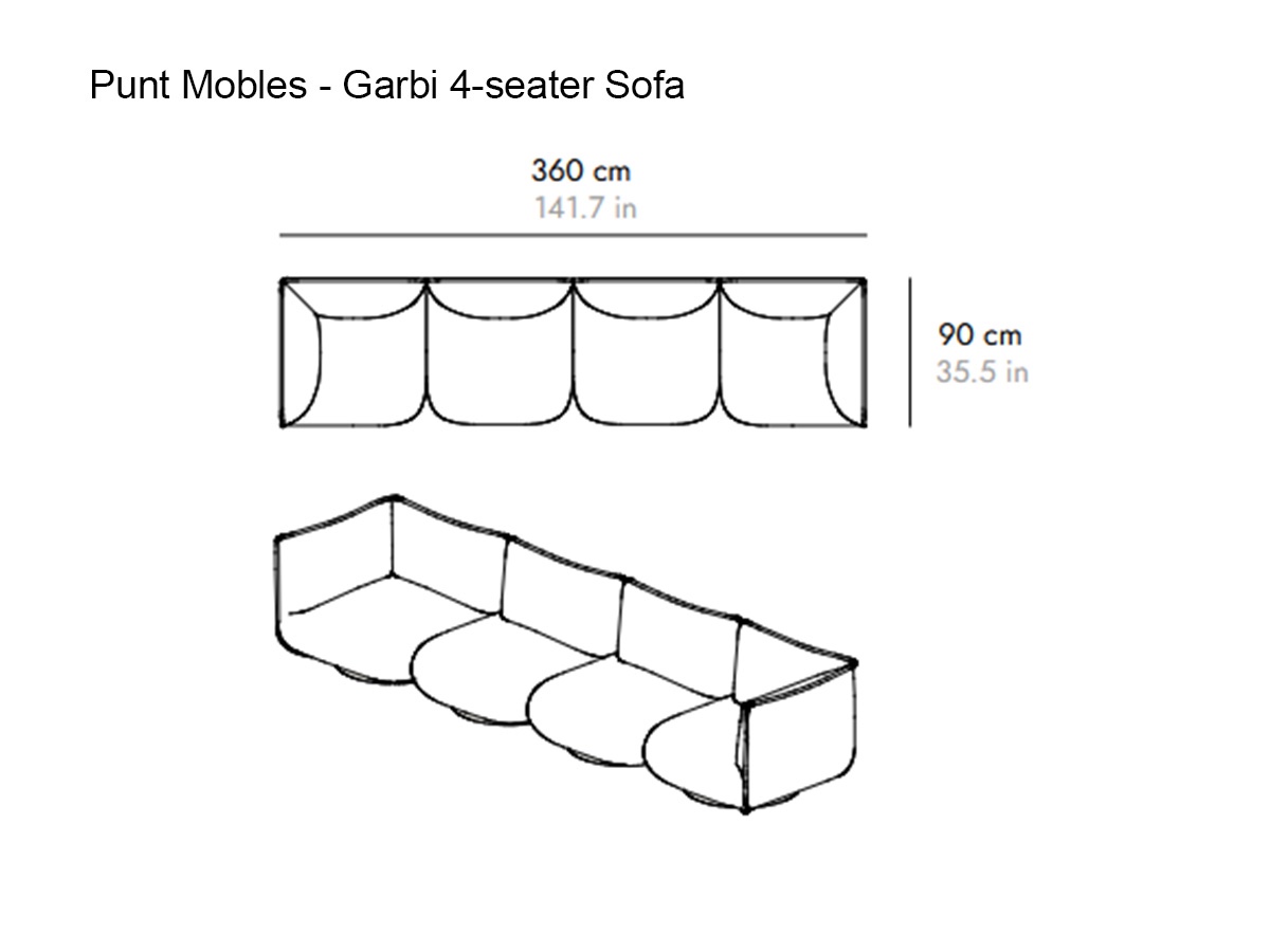 Punt Mobles Garbi 4 Seater Sofa
