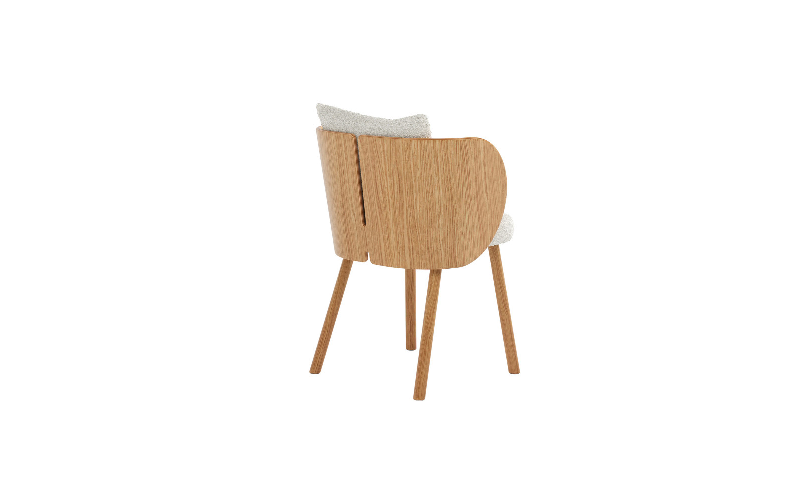 Punt Mobles Gonna Chair With Armrests Wooden Base With Back Cushion And Seat Upholstery