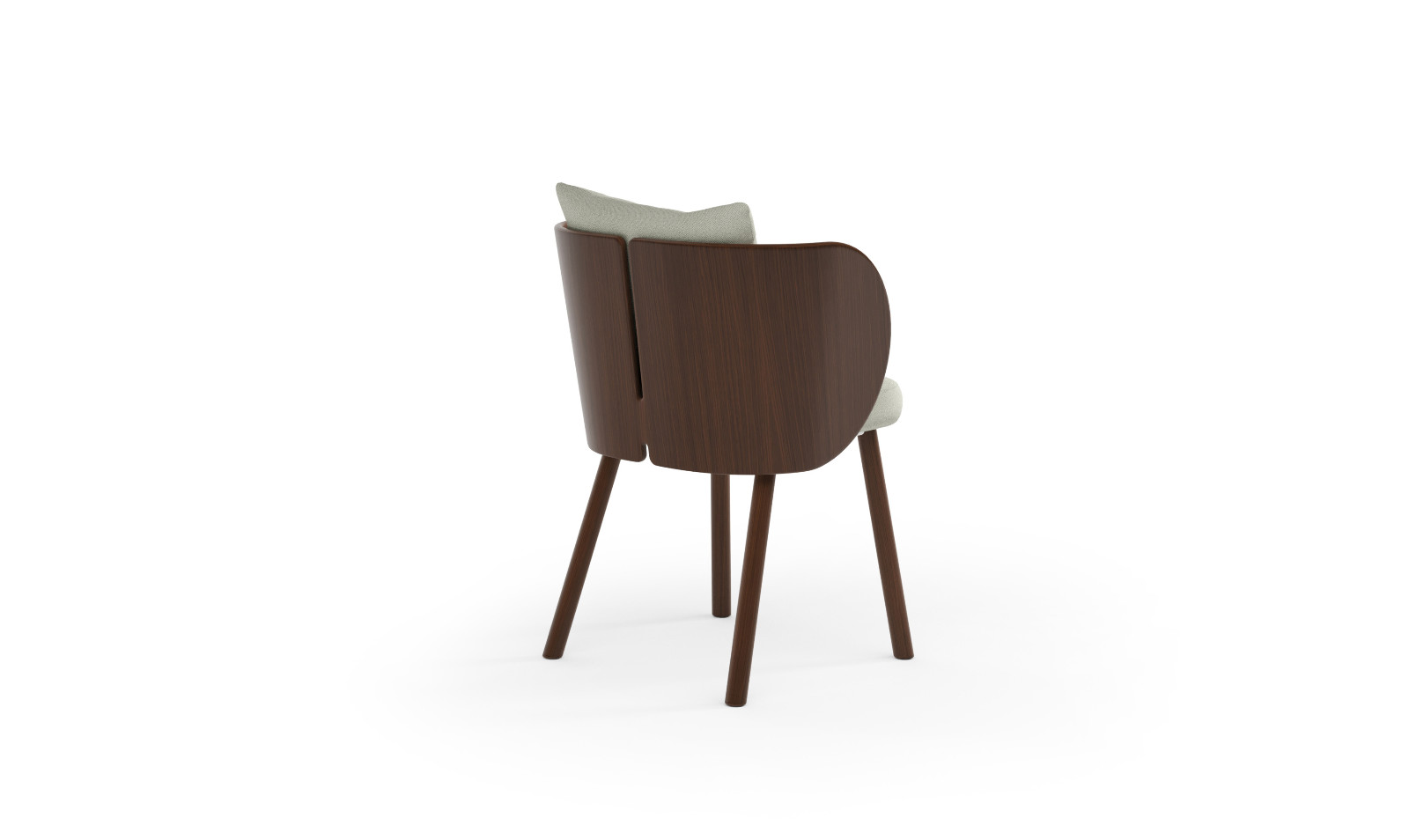 Punt Mobles Gonna Chair With Armrests Wooden Base With Back Cushion And Seat Upholstery