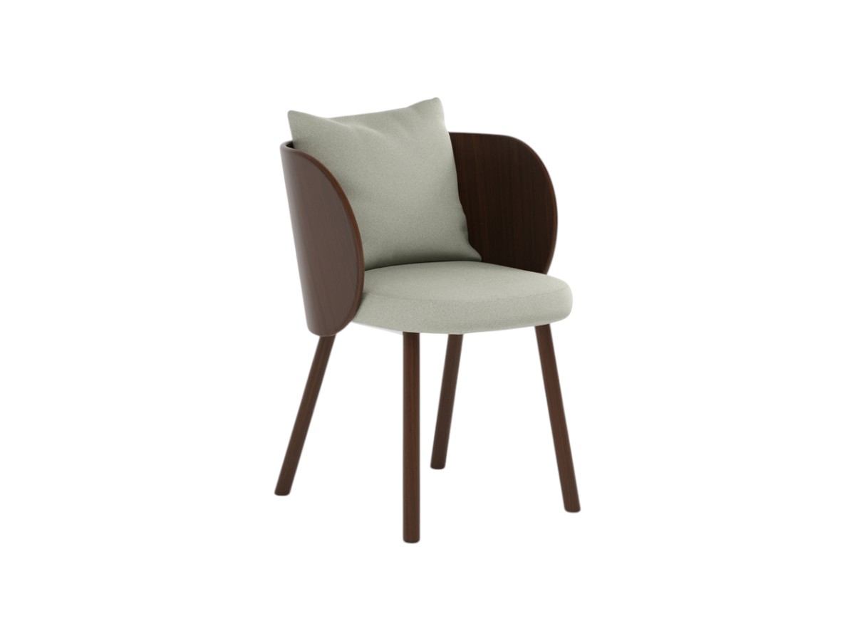 Punt Mobles Gonna Chair With Armrests Wooden Base With Back Cushion And Seat Upholstery