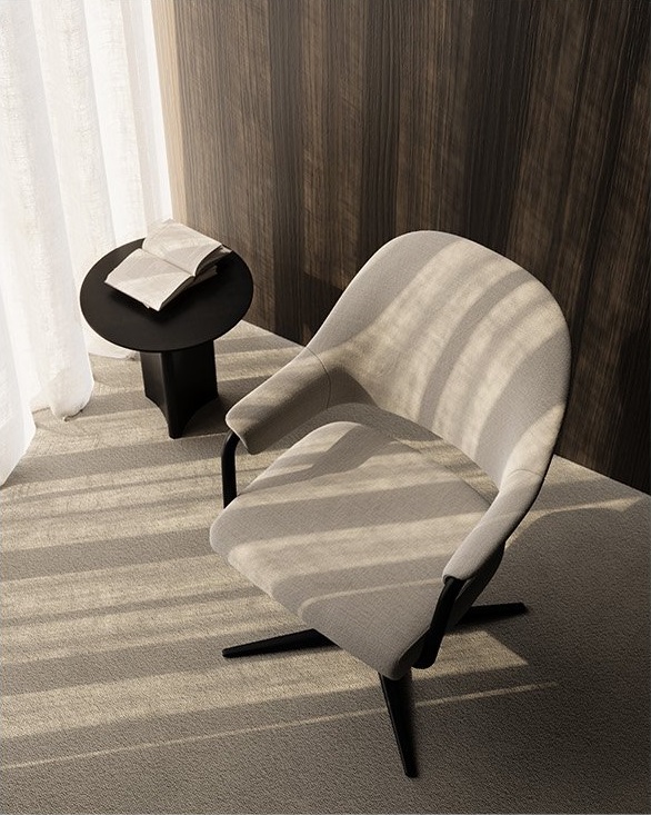 Punt Mobles Hidalgo Swivel Chair Star Base With Seat And Back Upholstery