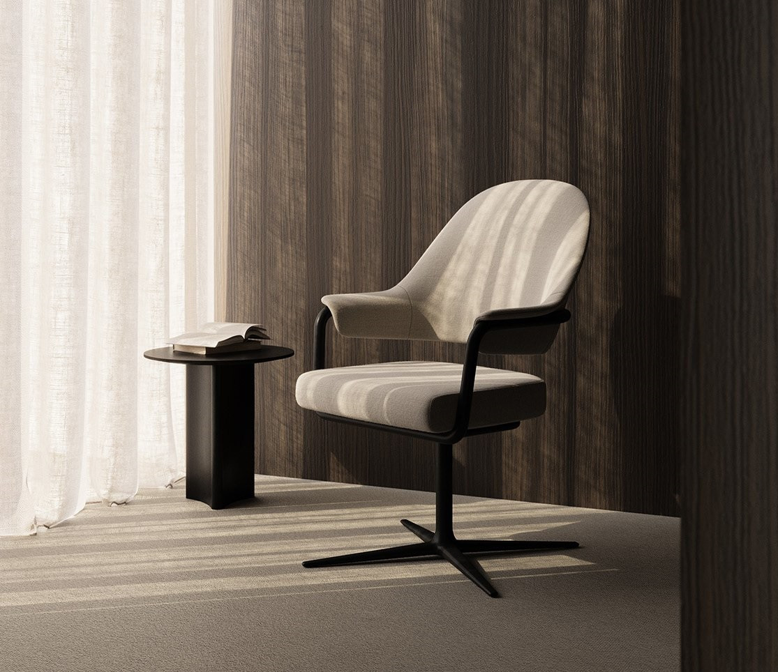 Punt Mobles Hidalgo Swivel Chair Star Base With Seat And Back Upholstery