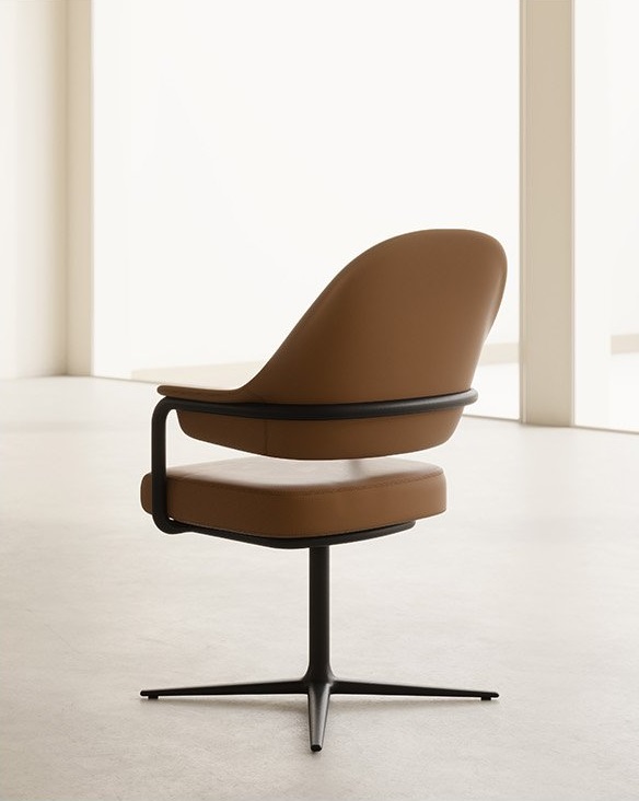 Punt Mobles Hidalgo Swivel Chair Star Base With Seat And Back Upholstery