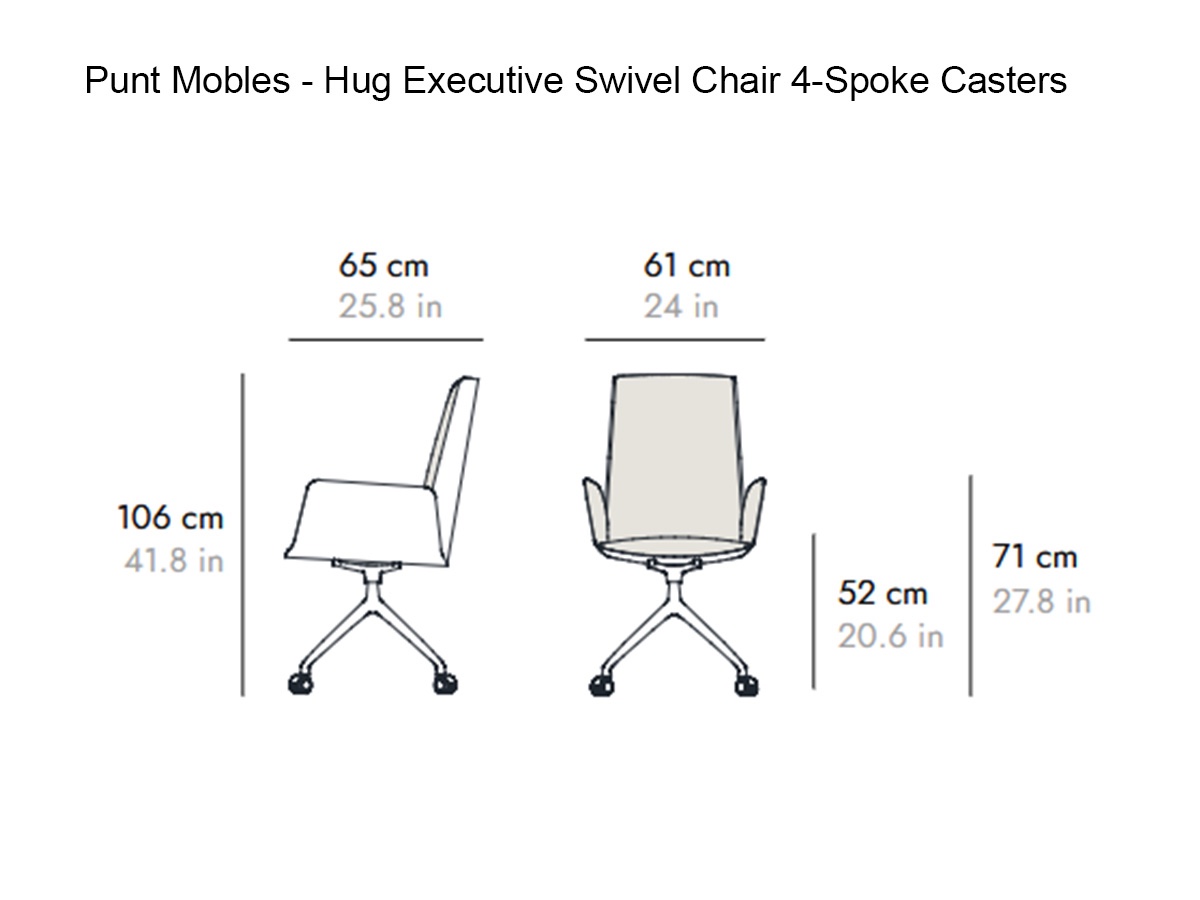 Punt Mobles Hug Executive Swivel Chair 4 Spoke Base Casters