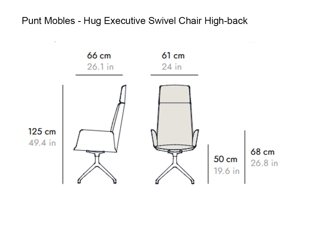 Punt Mobles Hug Executive Swivel Chair High Back With 4 Spoke Base