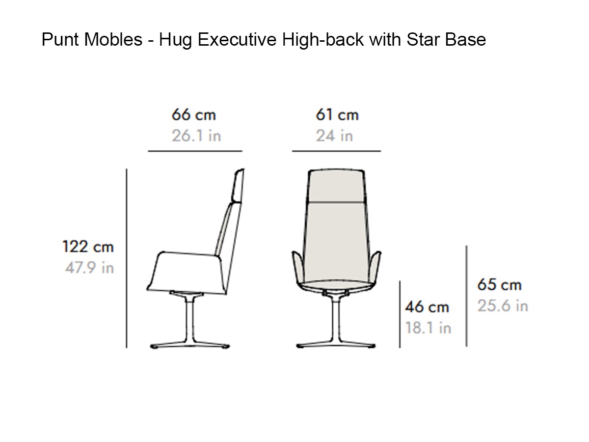 Punt Mobles Hug Executive Swivel Chair High Back With Star Base