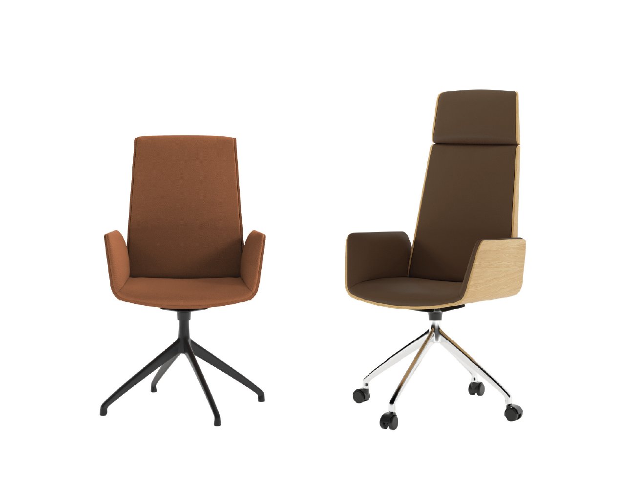 Punt Mobles Hug Executive Swivel Chair High Back With 4 Spoke Base Casters