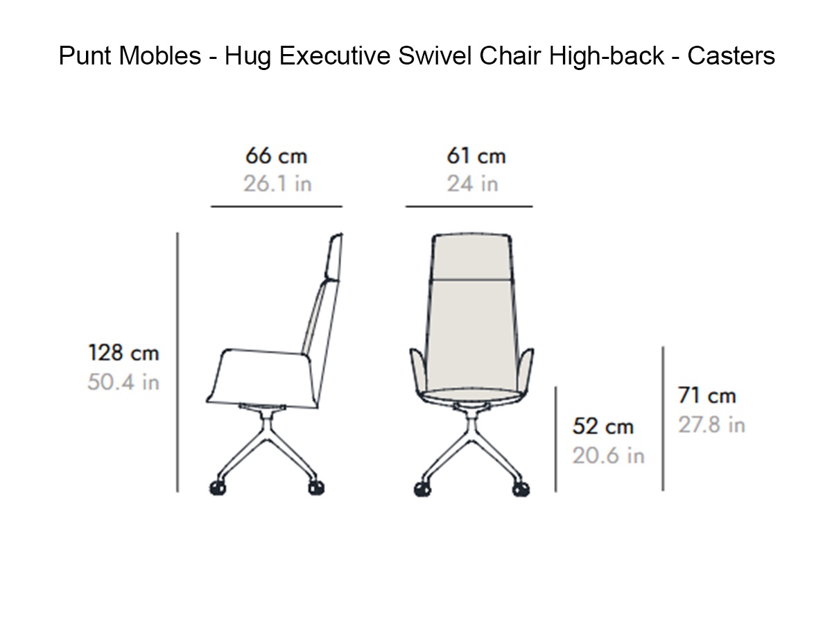 Punt Mobles Hug Executive Swivel Chair High Back With 4 Spoke Base Casters