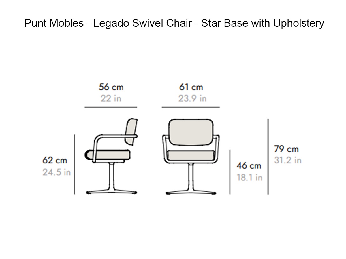 Punt Mobles Legado Swivel Chair Star Base With Seat And Back Upholstery