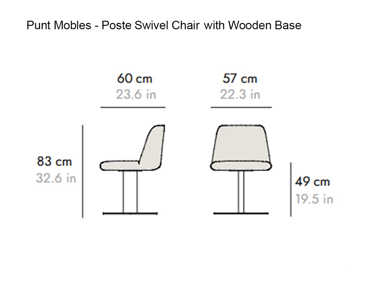 Punt Mobles Poste Swivel Chair With Wooden Base