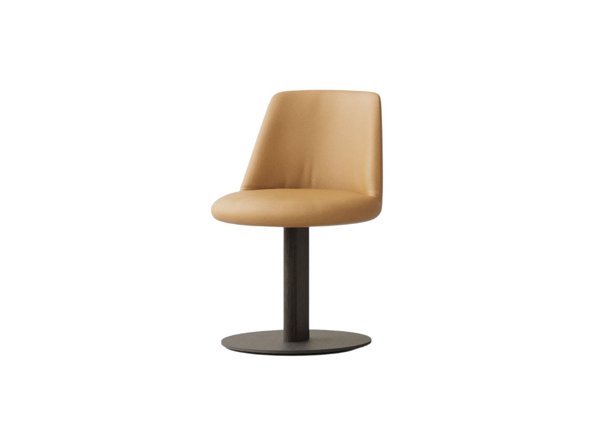 Punt Mobles Poste Swivel Chair With Wooden Base