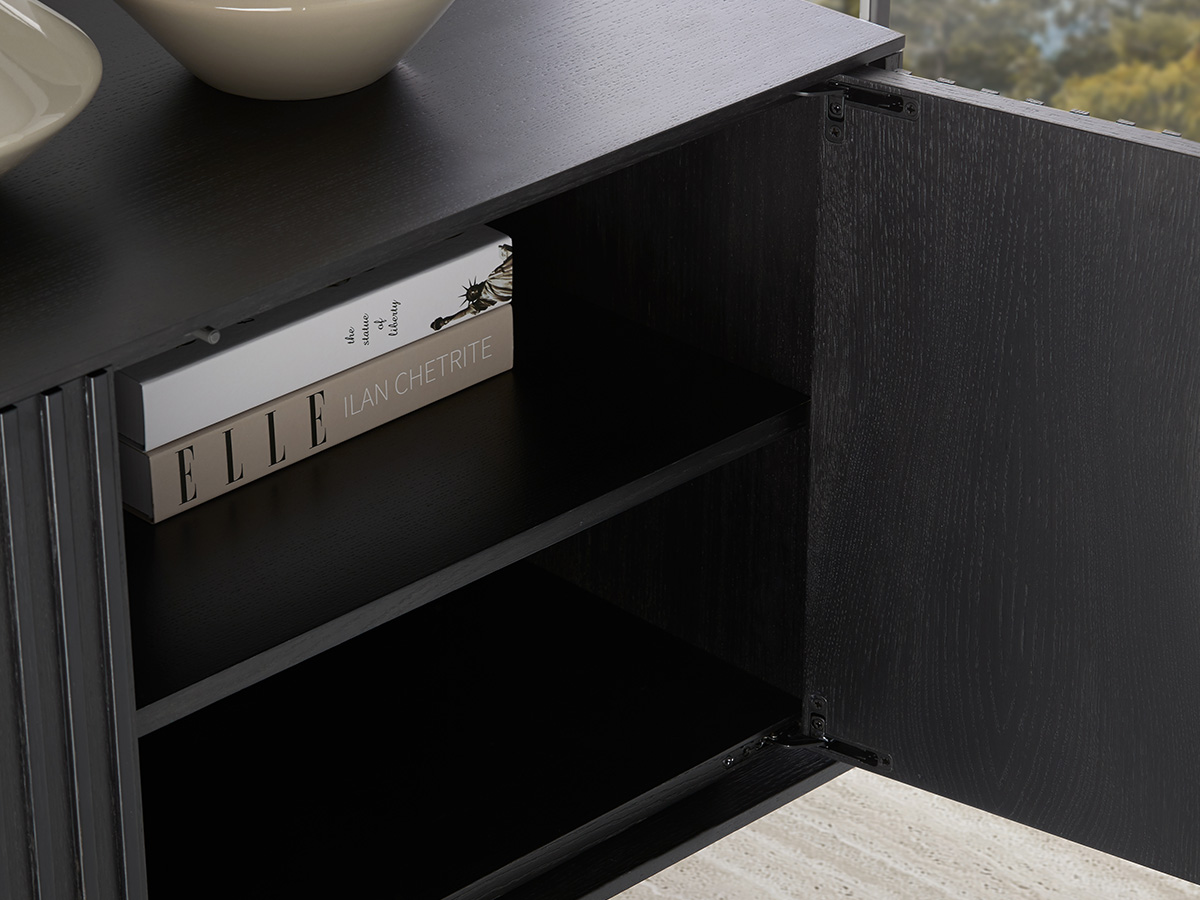 Punt Mobles Velasca Slatted Module With 3 Doors Ebony Stained Oak