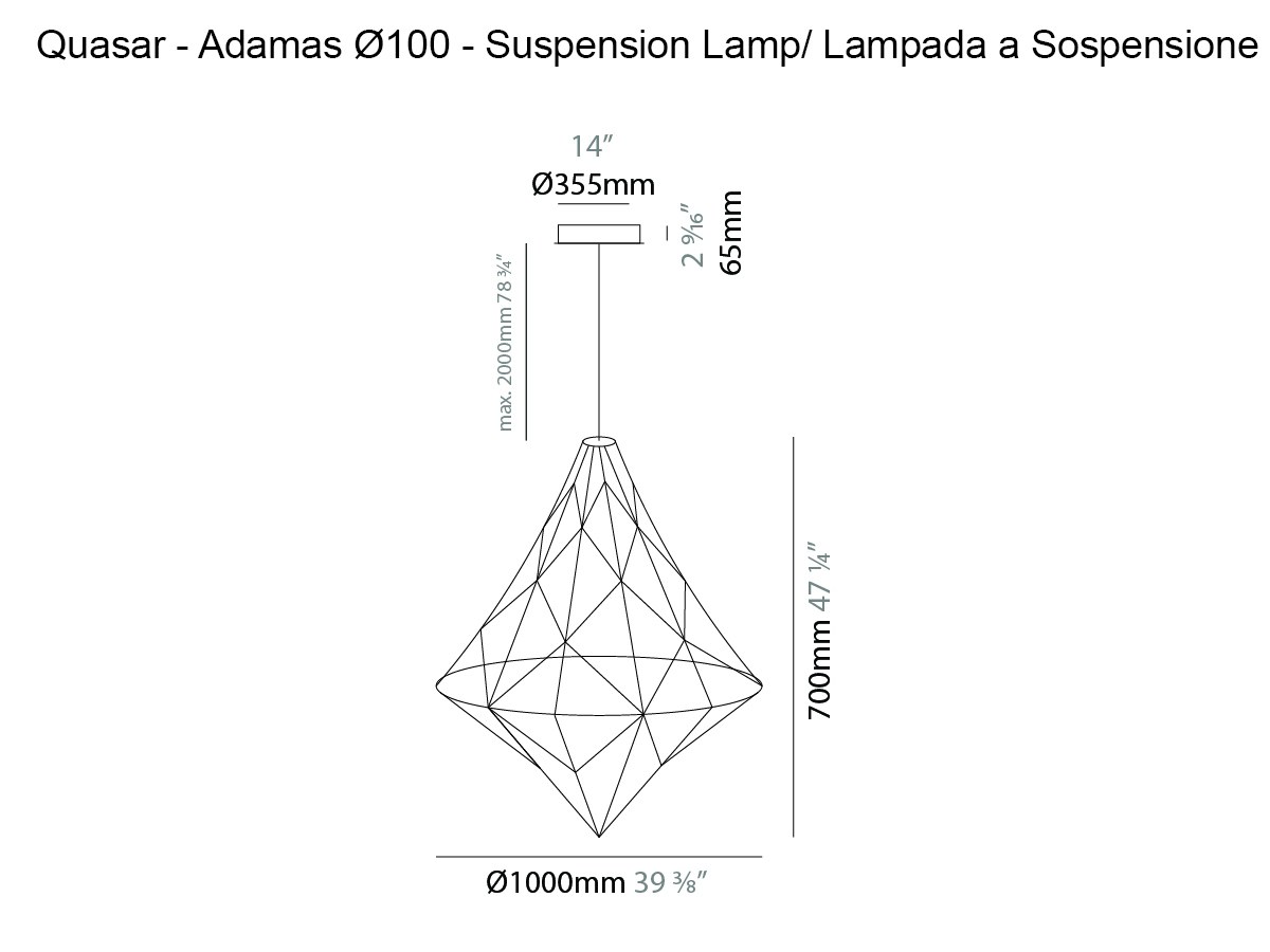 Quasar Adamas Suspension Lamp