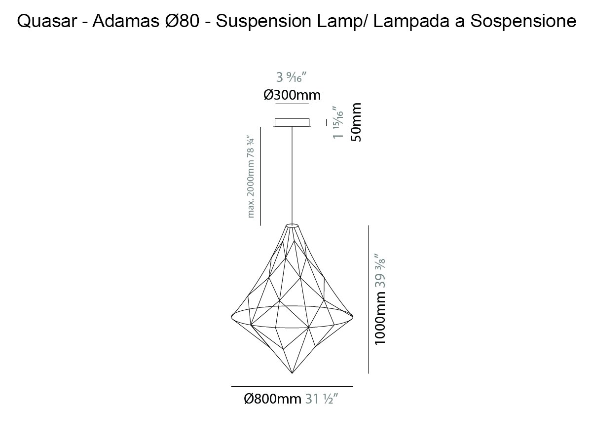 Quasar Adamas Suspension Lamp