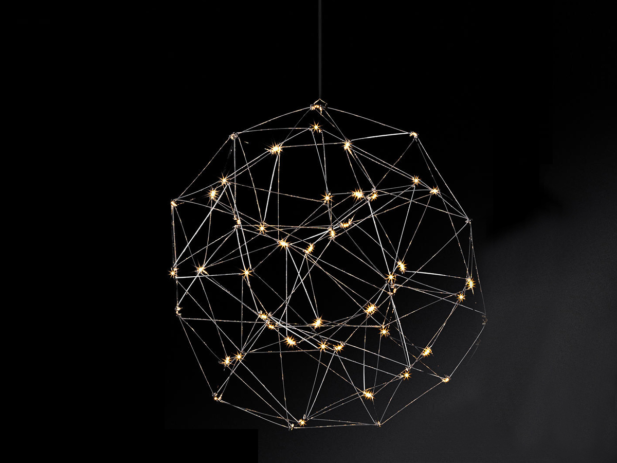 Quasar Cosmos Globe 40 Suspension Lamp Brass