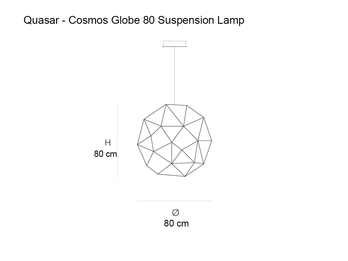 Quasar Cosmos Globe 80 Suspension Lamp Brass