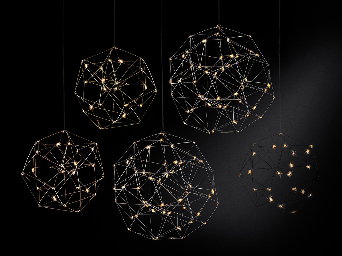 Quasar Cosmos Globe 80 Suspension Lamp Brass