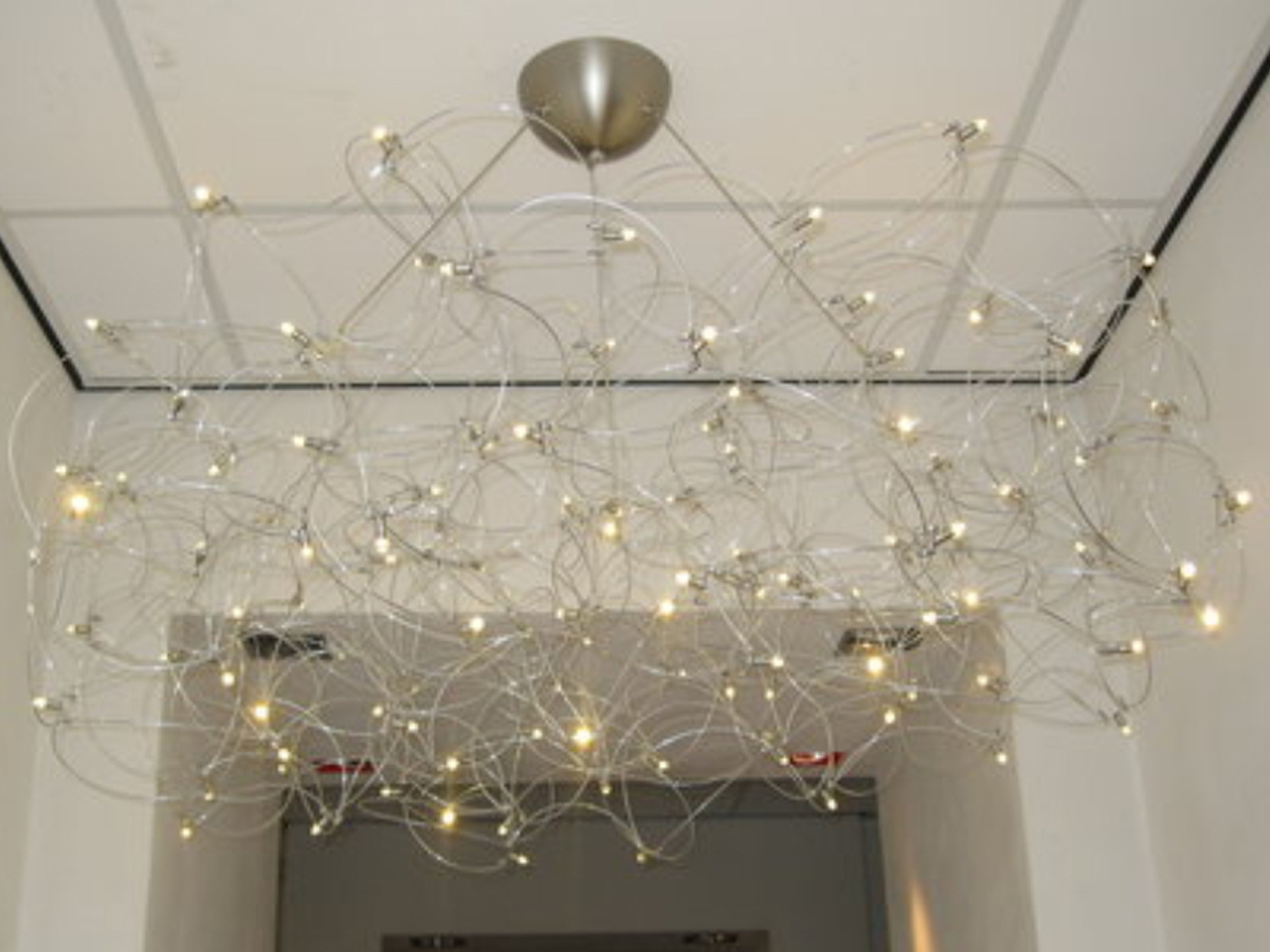 Quasar Curled Disc 200 Suspension Lamp Nickel