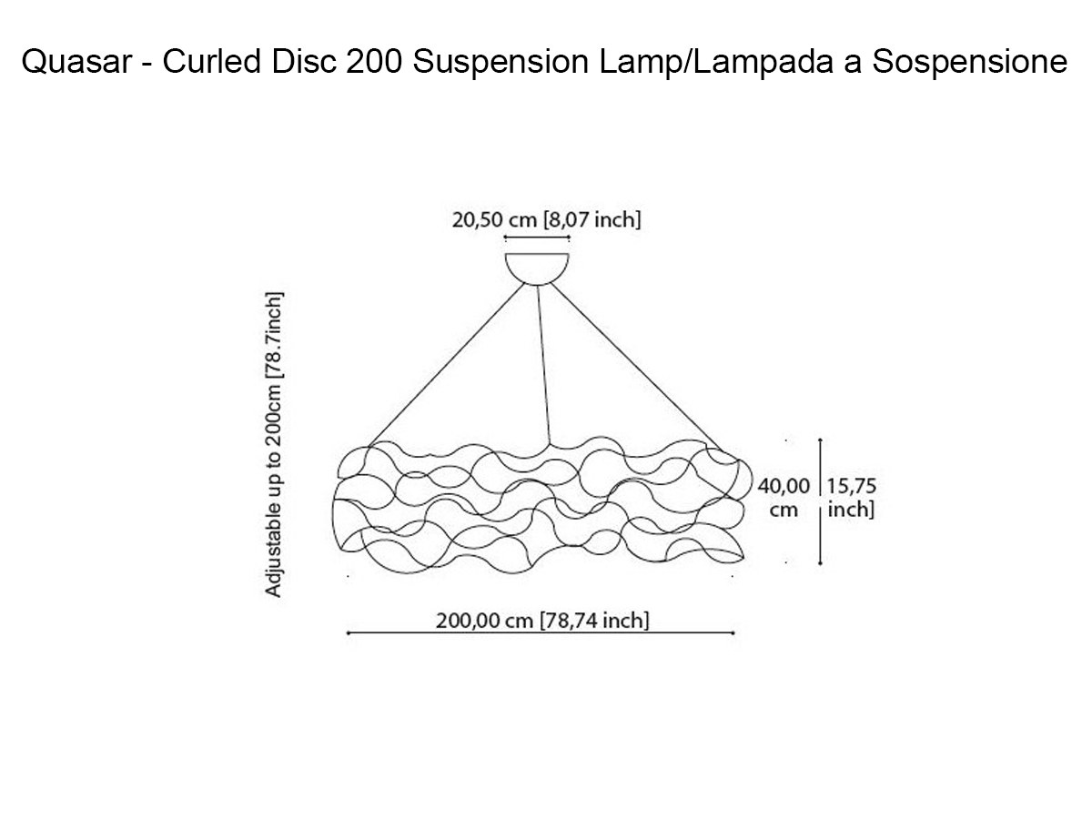 Quasar Curled Disc 200 Suspension Lamp Nickel