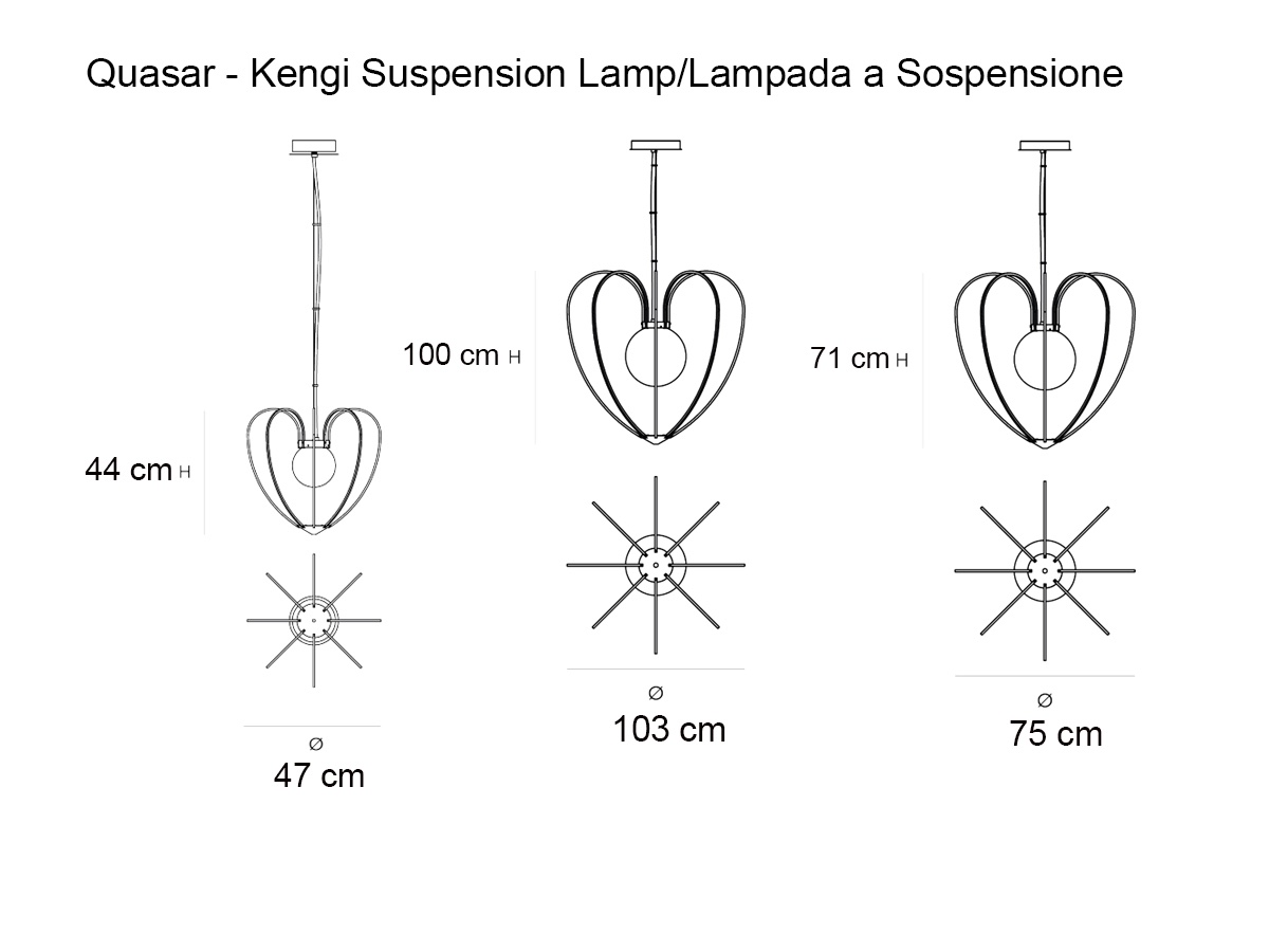 Quasar Kengi Silver Suspension Lamp