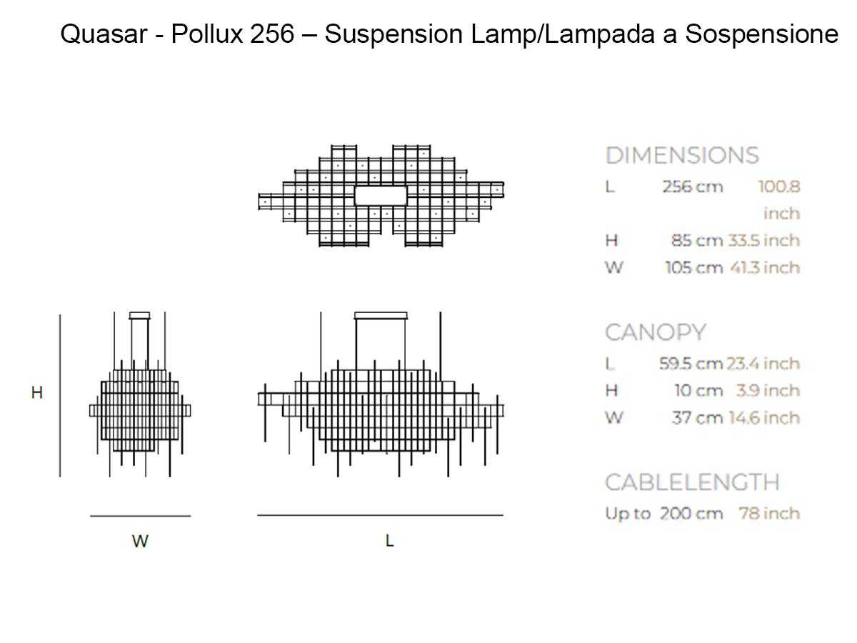 Quasar Pollux 256 Suspension Lamp
