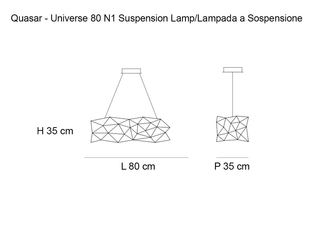Quasar Universe 80 N1 1183001 Nickel Suspension Lamp
