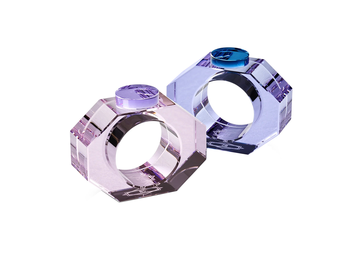 Салфетница Reflections Copenhagen Shelby Anelli Portatovagliolo Rose/Purple & Purple/Blue, набор 2