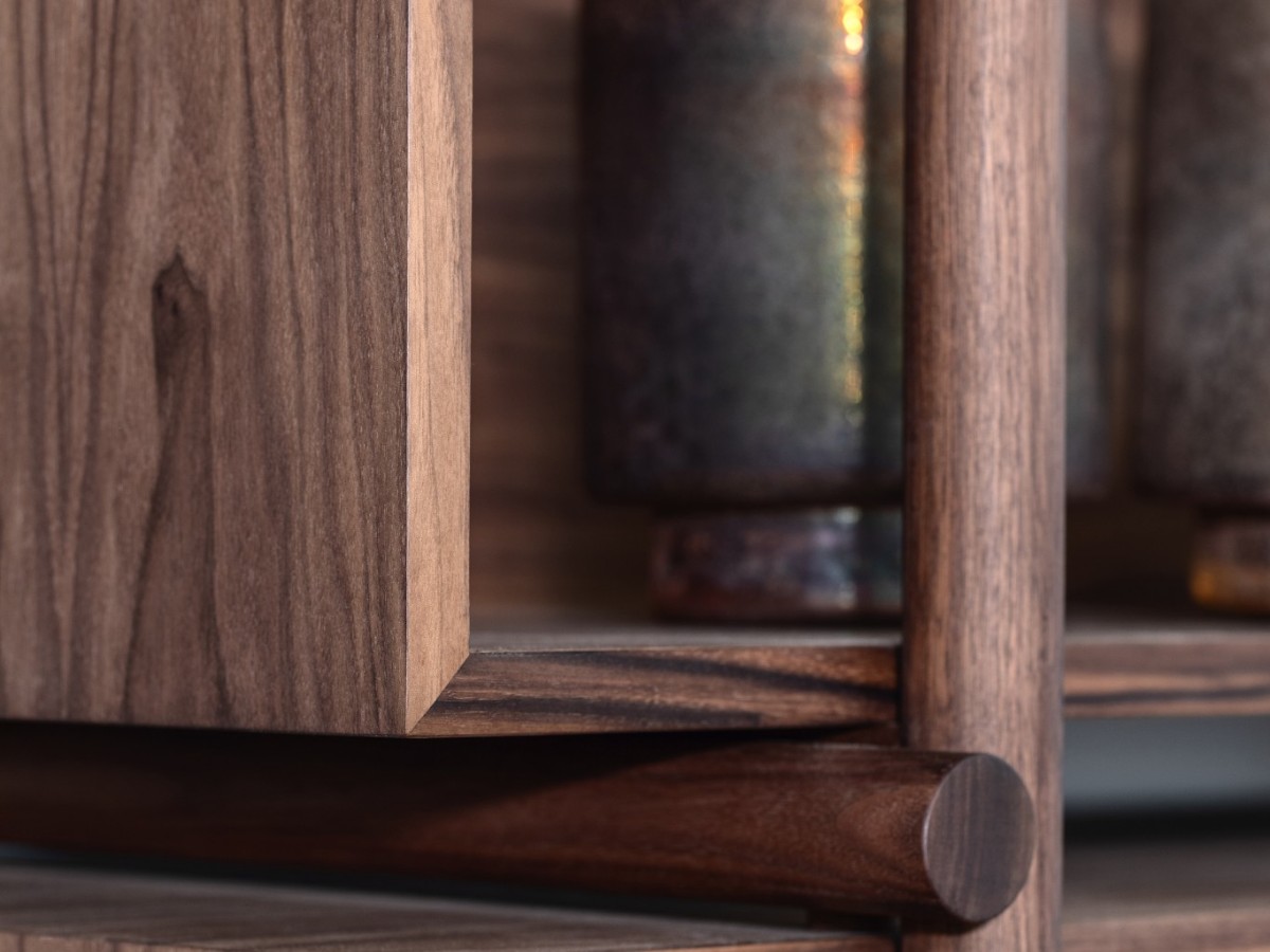 Riva 1920 Aqua Bookshelf Walnut Without Knots