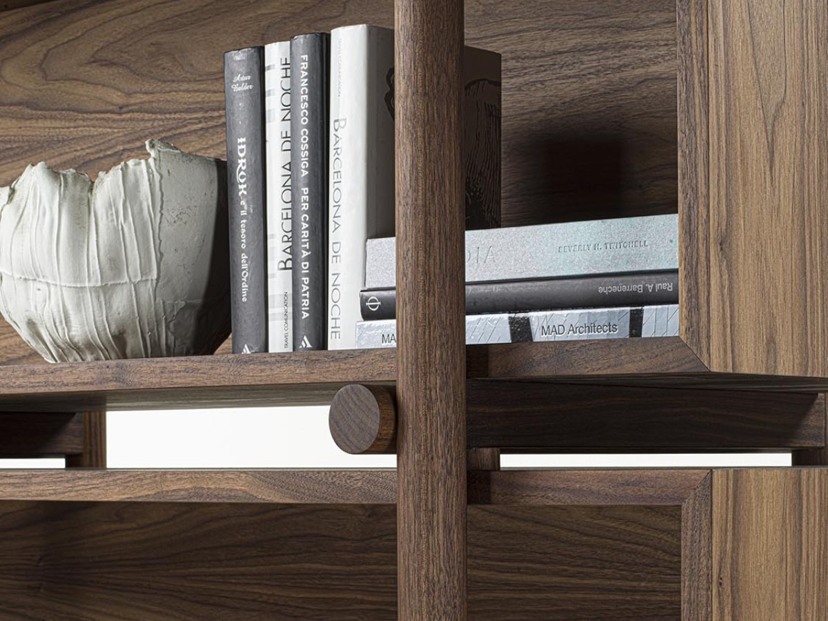 Riva 1920 Aqua Bookshelf Walnut Without Knots