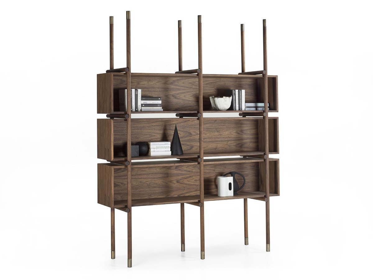 Riva 1920 Aqua Bookshelf Walnut Without Knots
