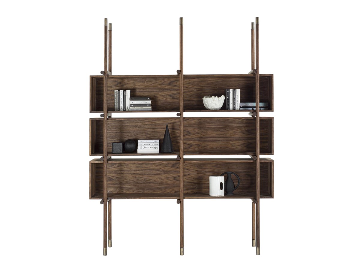 Riva 1920 Aqua Bookshelf Walnut Without Knots