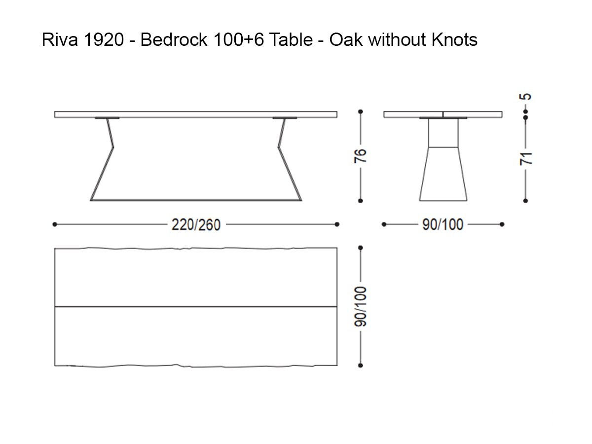 Riva 1920 Bedrock 1006 Table Oak With Knots