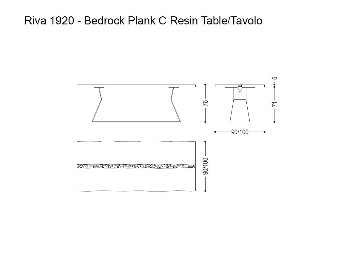 Riva 1920 Bedrock Plank C Resin Table