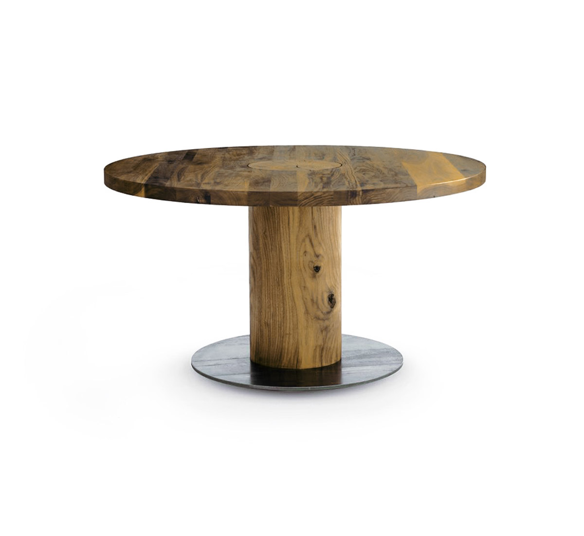 Riva 1920 Boss Executive Round Table Oak With Knots Irondust