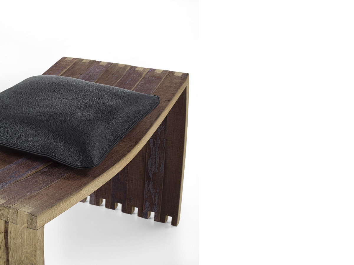 Riva 1920 Bottea 1006 Bench With Cushion D3 Leather Cristal