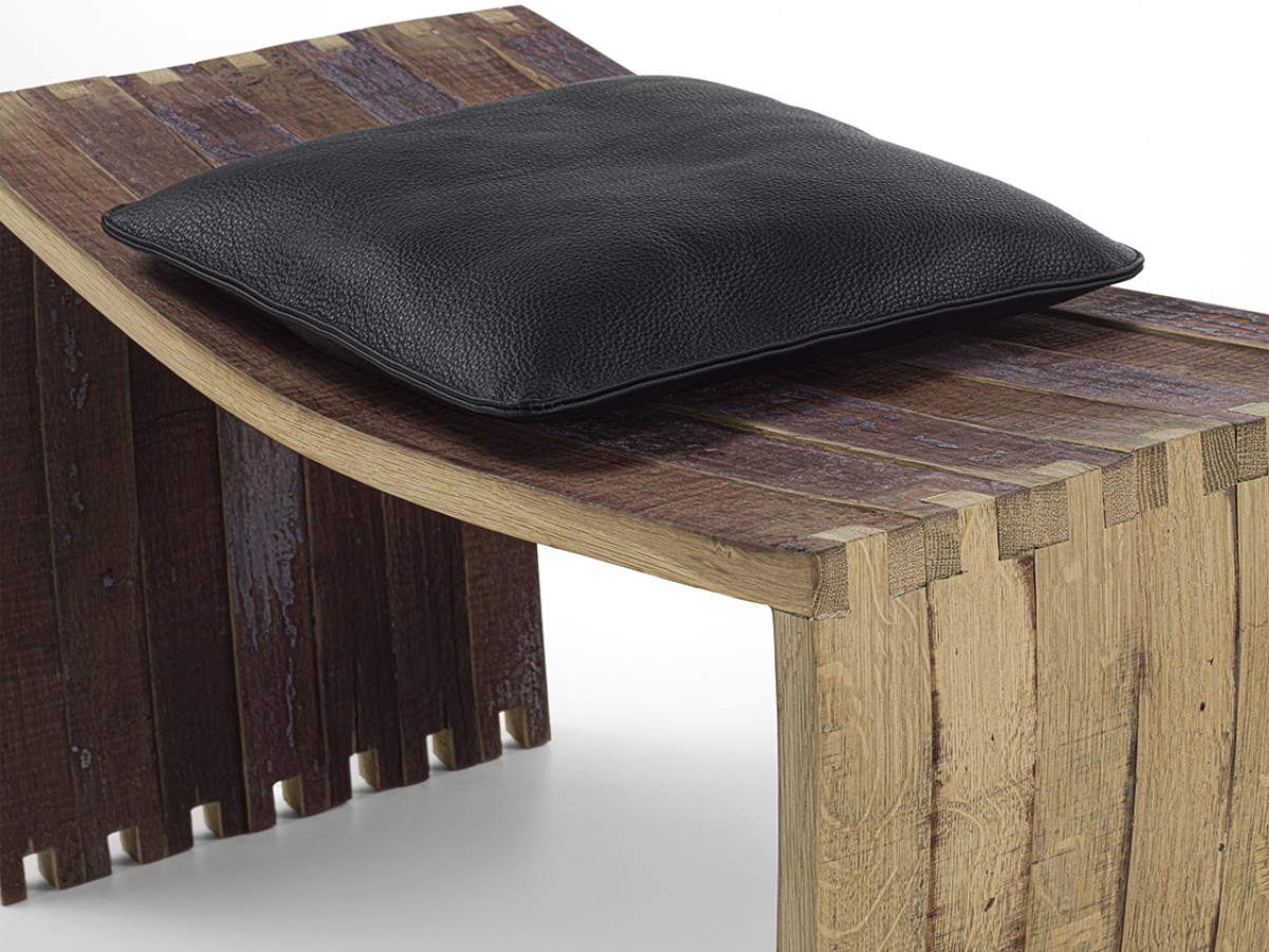 Riva 1920 Bottea 1006 Bench With Cushion D3 Leather Cristal