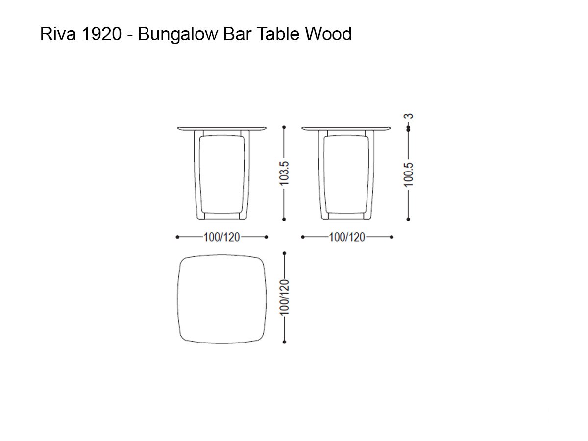 Riva 1920 Bungalow Bar Table Wood