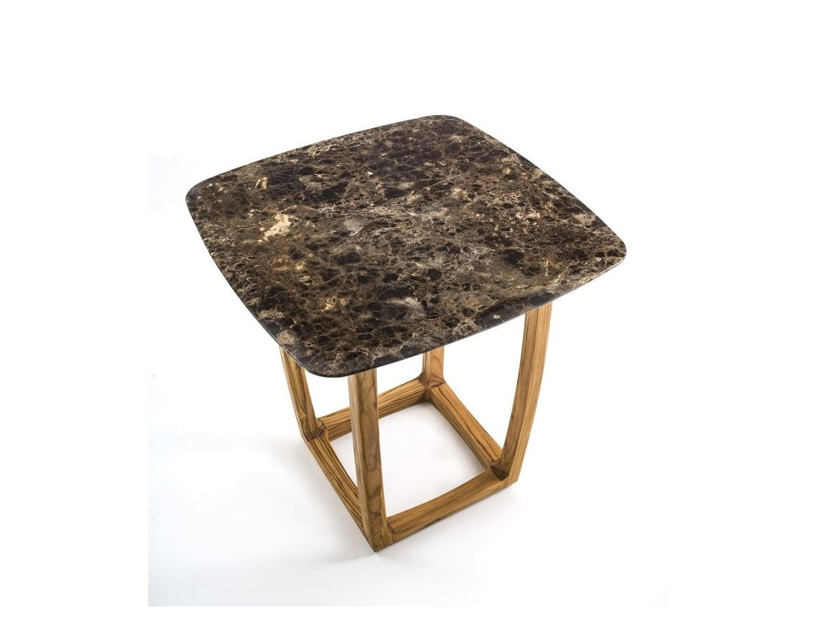 Riva 1920 Bungalow Bar Table Wood Marble Top