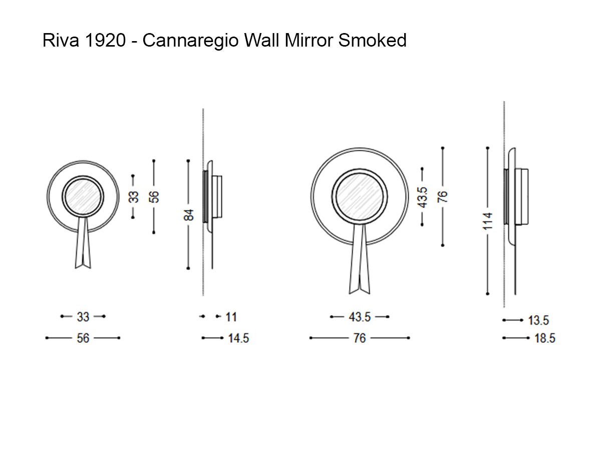 Riva 1920 Cannaregio Wall Mirror Smoked Oak Without Knots