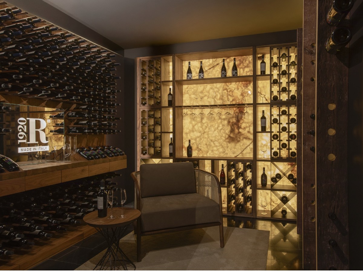 Riva 1920 Cru Onyx Wine Storage Cabinet Walnut Without Knots