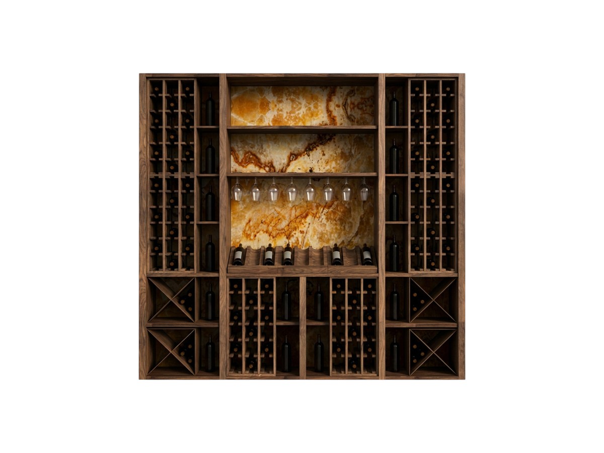 Riva 1920 Cru Onyx Wine Storage Cabinet Walnut Without Knots