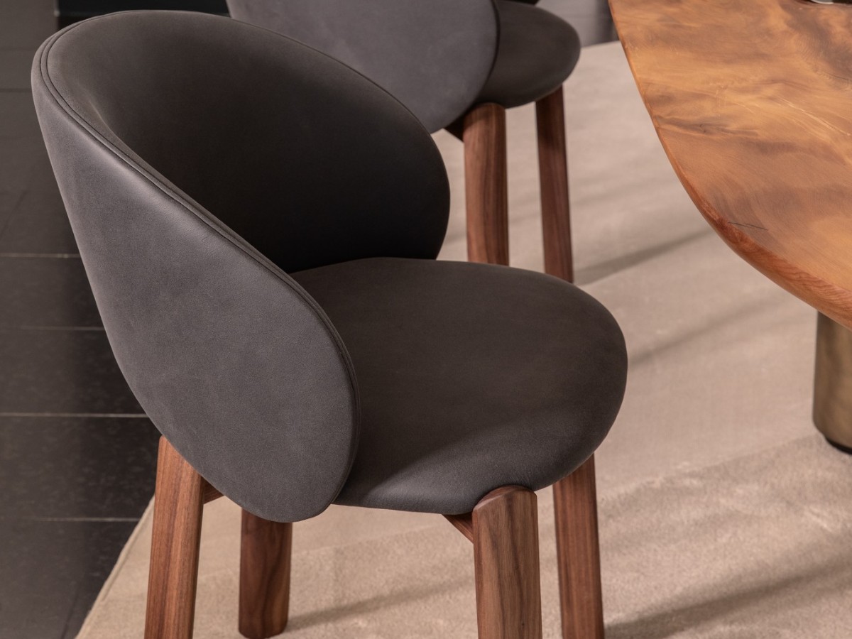 Riva 1920 Dune Chair With Seat And Back Upholstery Walnut Without Knots