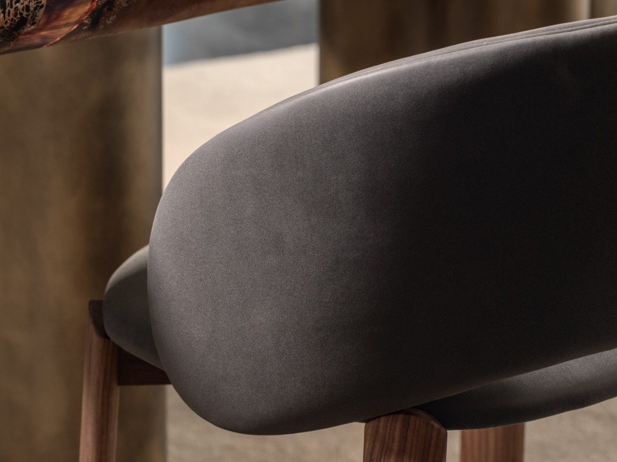 Riva 1920 Dune Chair With Seat And Back Upholstery Walnut Without Knots
