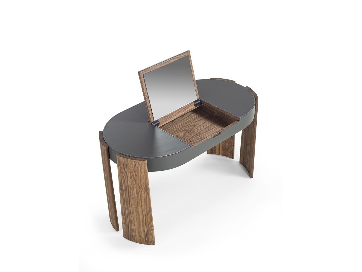 Riva 1920 Eclisse Vanity Table D7 Leather Olimpiawalnut Without Knots