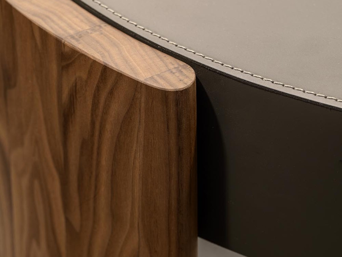 Riva 1920 Eclisse Vanity Table D7 Leather Olimpiawalnut Without Knots