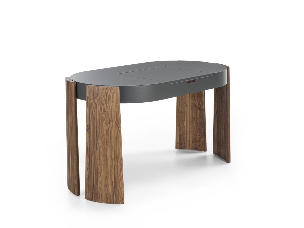 Riva 1920 Eclisse Vanity Table D7 Leather Olimpiawalnut Without Knots