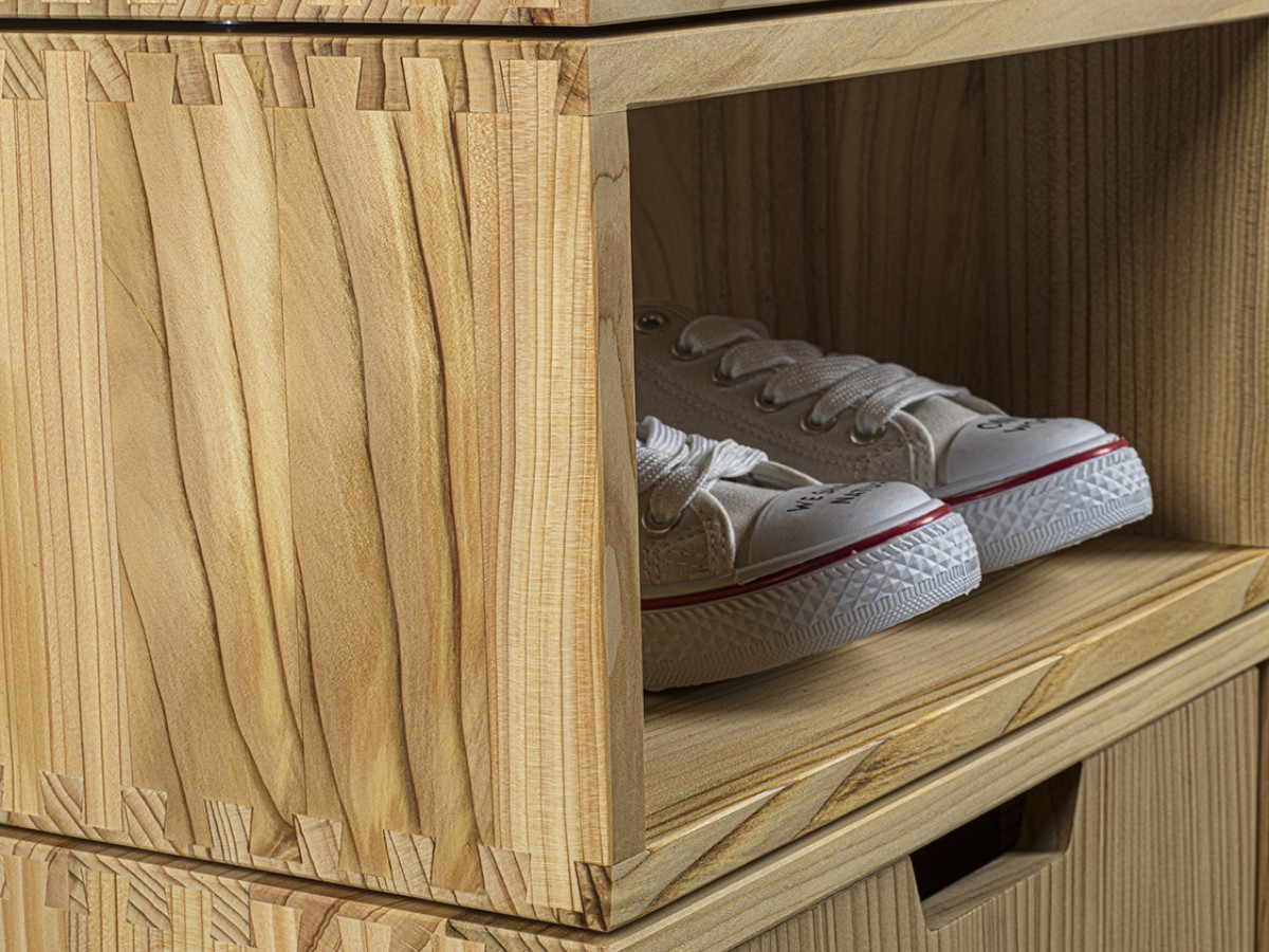 Riva 1920 Freedom Shoes Storage Cabinet Modular Oak Without Knots