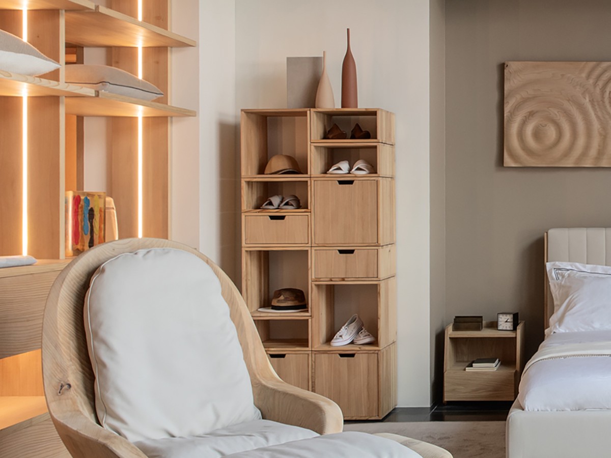 Riva 1920 Freedom Shoes Storage Cabinet Modular Oak Without Knots